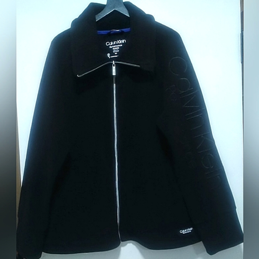 XL BLACK CALVIN KLEIN FLEECE ZIP UP SWEATSHIRT